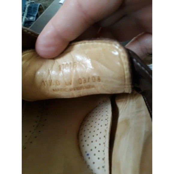 Mens Sandro Moscoloni Brown Leather Tie Oxfords sz 11.5  17016